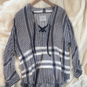 Rails Blue & White Striped Blouse